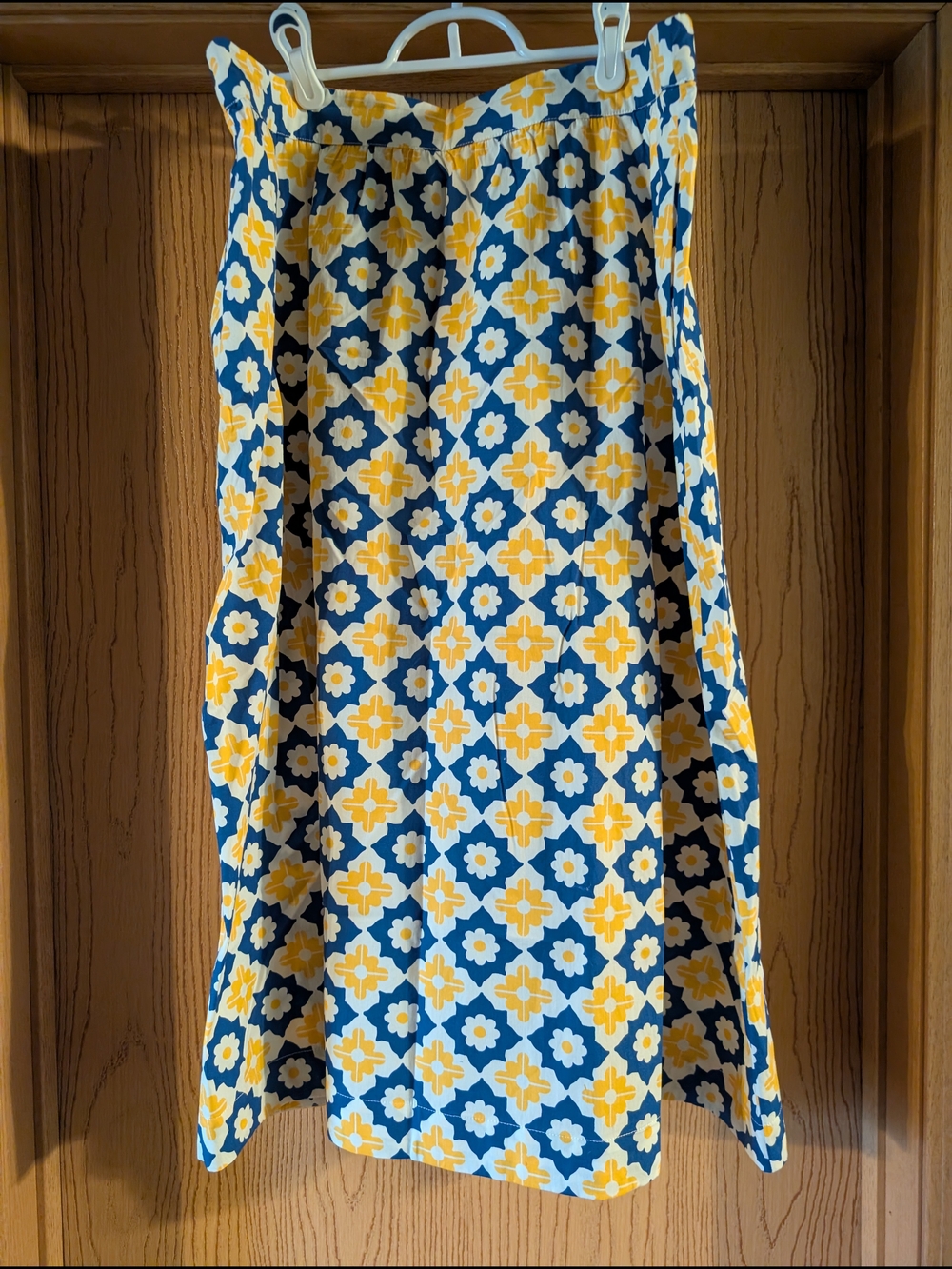 Yellow & Blue boden Floral Midi Skirt